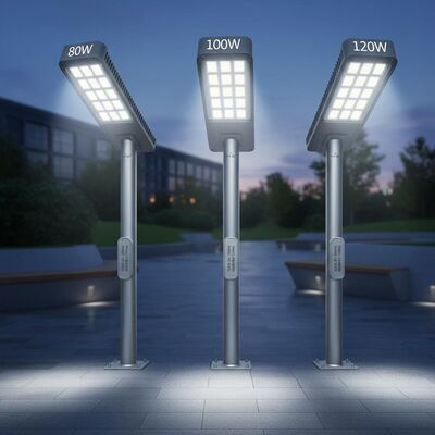 80W, 100W, 120W SMD 3030 LED straatlantaarns voor buiten met een instelbaar bereik van ±15°